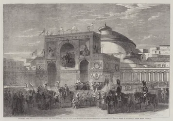 Arc de triomphe érigé à Naples pendant les fêtes récemment tenues dans cette ville